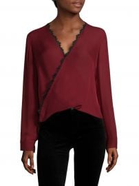 L AGENCE - Rosario Lace Trimmed Silk Top at Saks Fifth Avenue